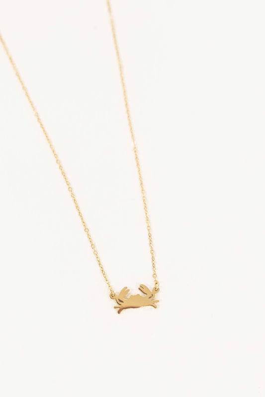 Crab Charm Necklace | Gold