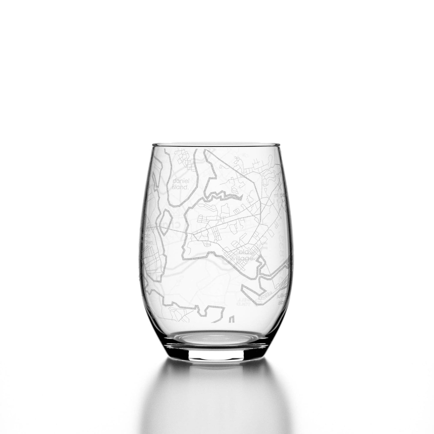 Charleston Map Stemless Wine Glass