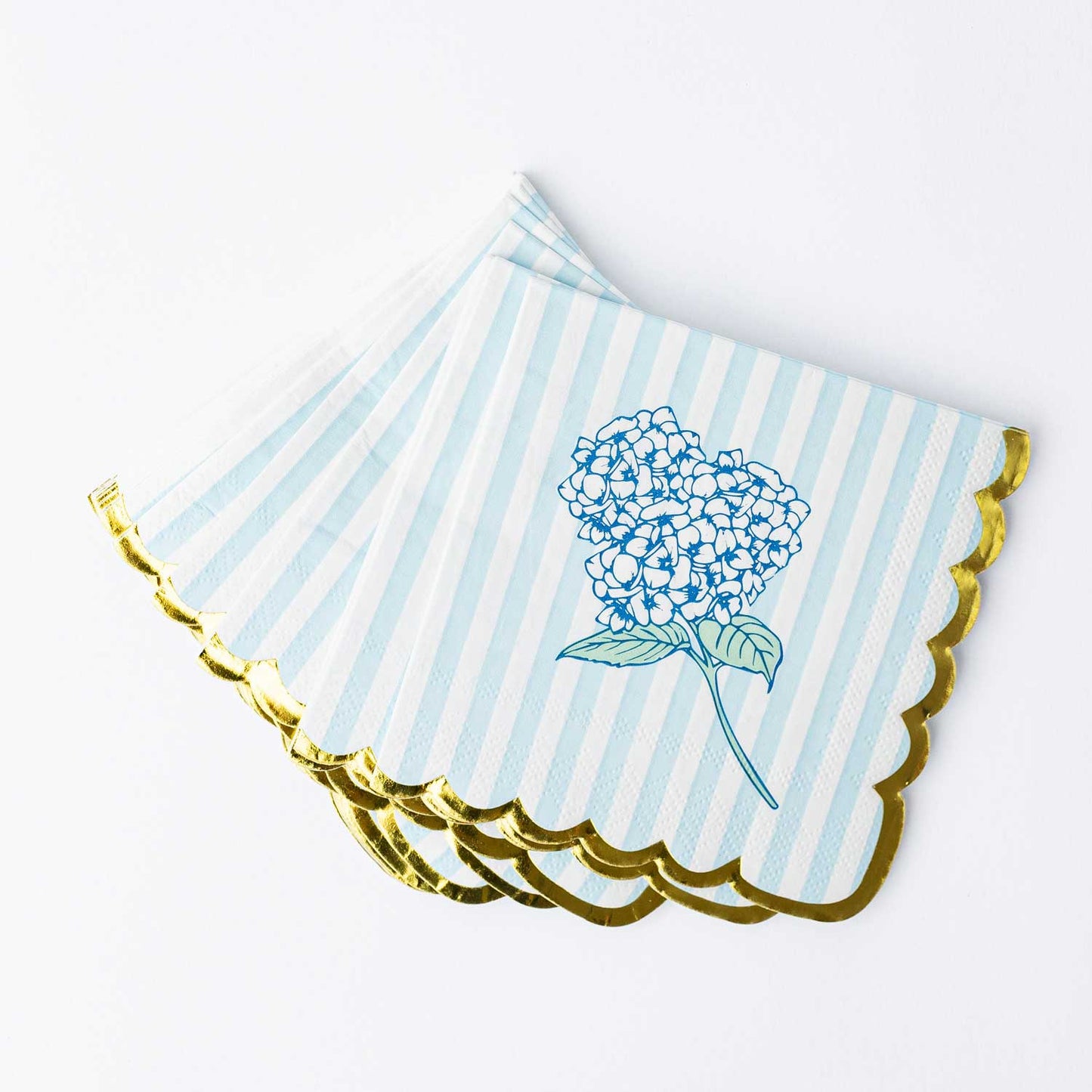 Hydrangea Stem Paper Beverage Napkin 16 Count Pack