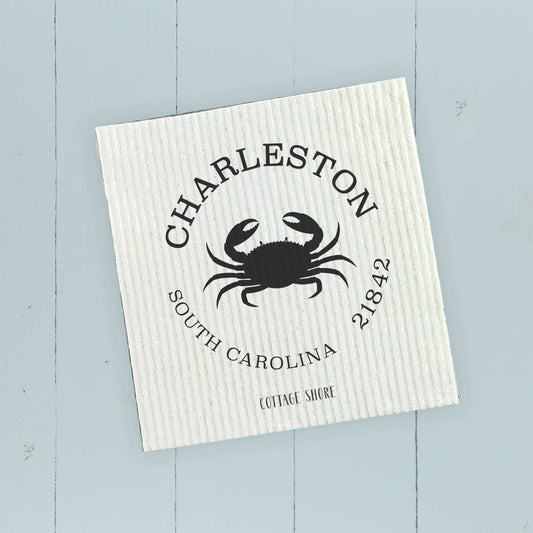 Custom Charleston Crab Swedish Dish Cloth