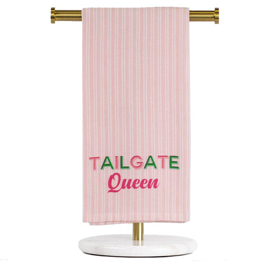 Tailgate Queen Hand Towel   Pink/Green   20x28