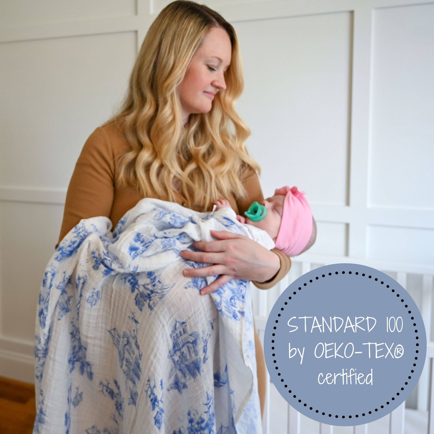 Chinoiserie Baby Swaddle Blanket