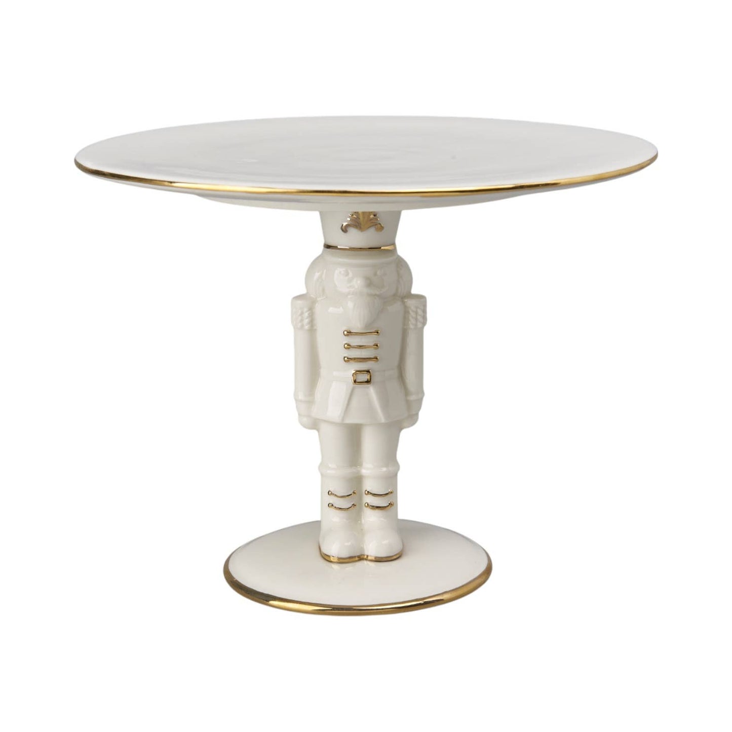 White & Gold Nutcracker Serving Plate