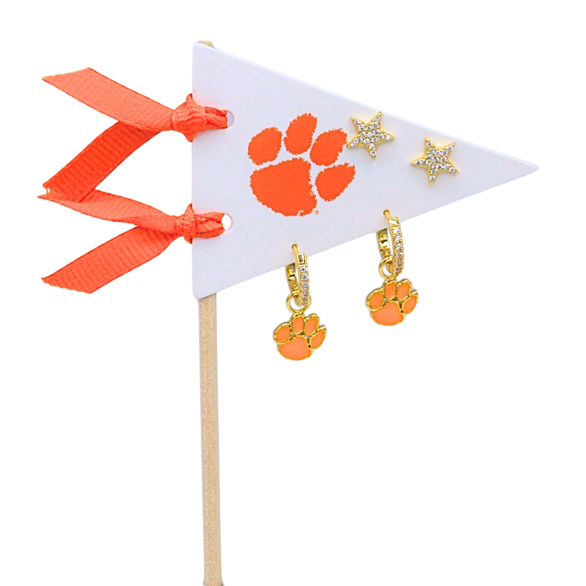 E203 - CLE : ClemsonPennant Pair Earring Set