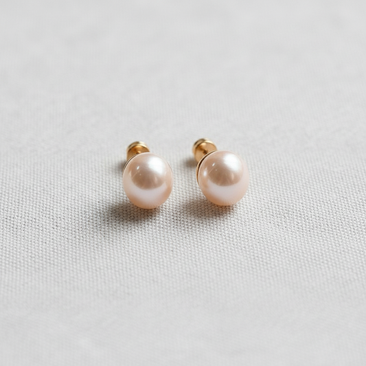 Cherry Blossom Pearl Stud Earrings