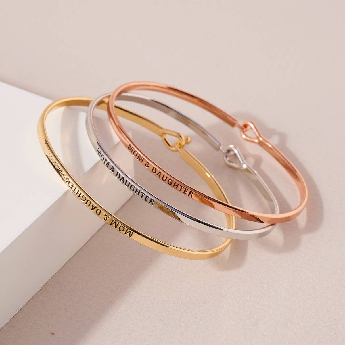 MOM AND DAUGHTER Inspirational Lasso Bracelet Bangle Bracelet