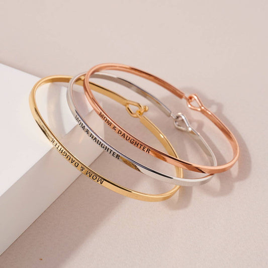 MOM AND DAUGHTER Inspirational Lasso Bracelet Bangle Bracelet