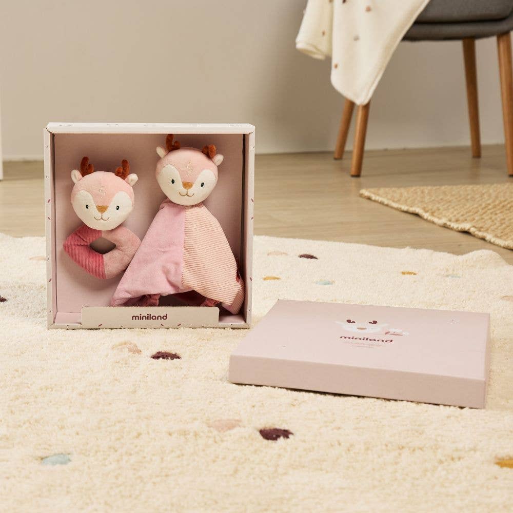 Baby Deer Collection: 2pc Gift Set - Rattle & Lovey