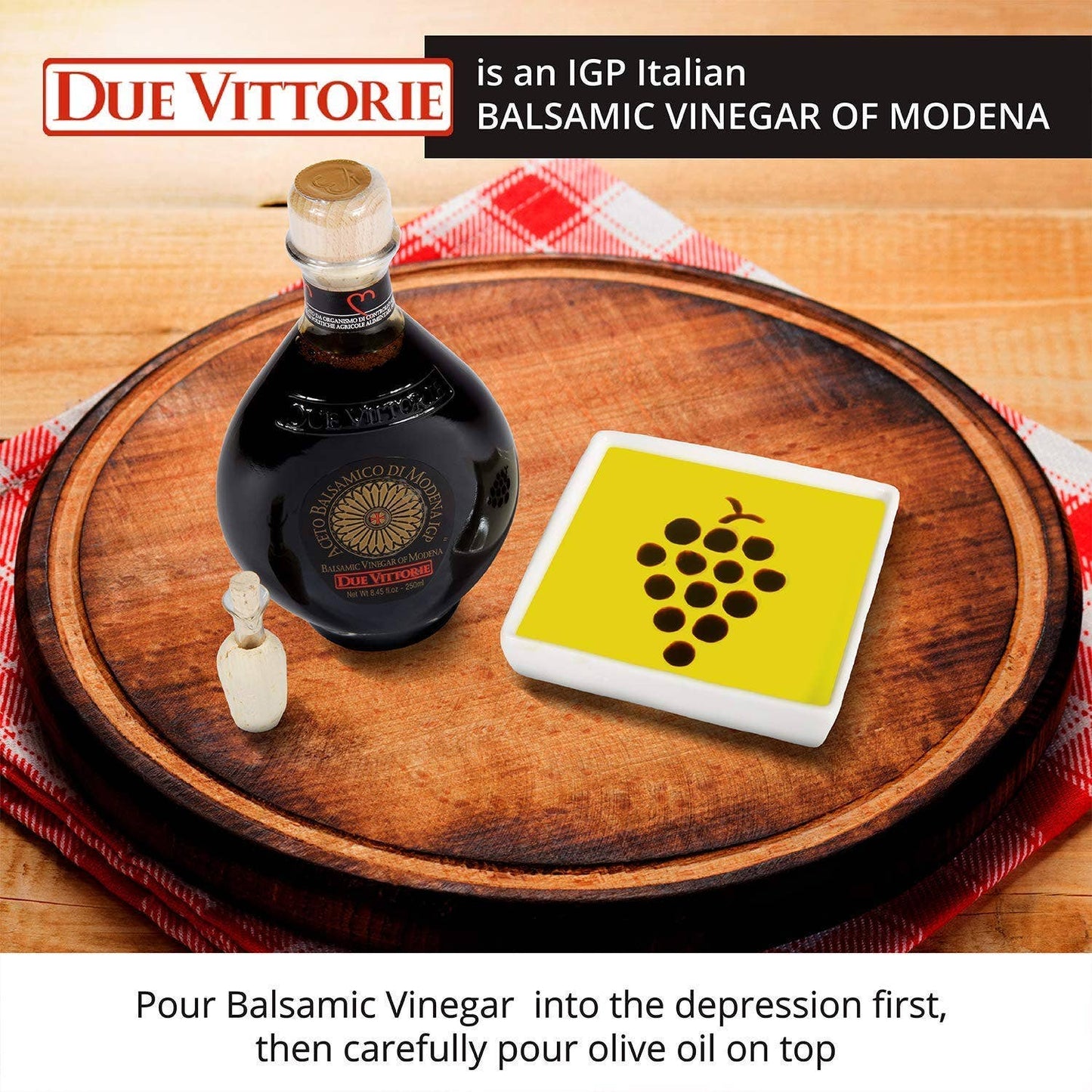 Olive Oil and Balsamic Vinegar Dipping Plate - Grapes