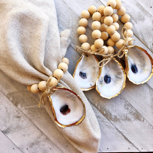 Oyster Shell Napkin Rings | Natural