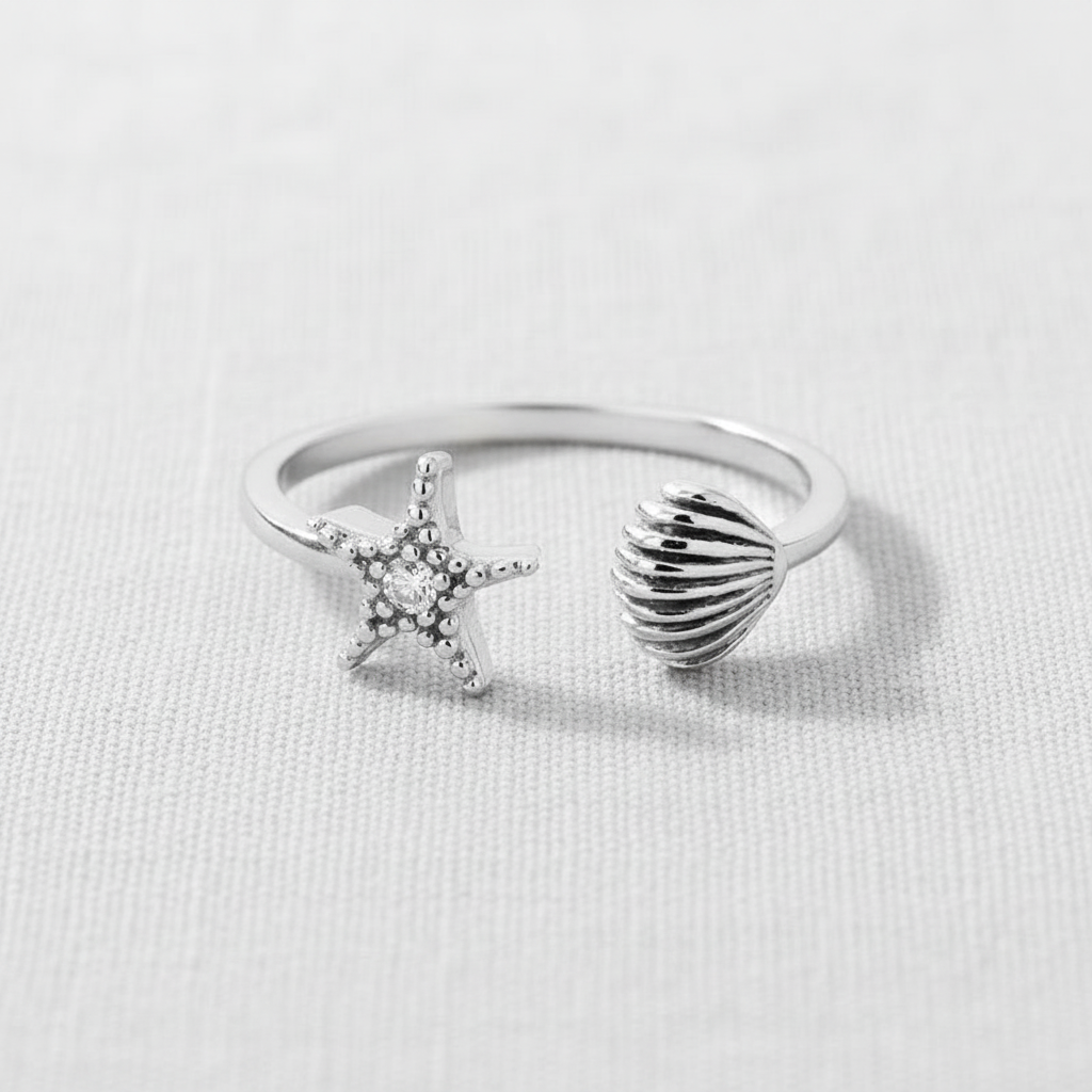 Starfish Zirconia Adjustable Ring