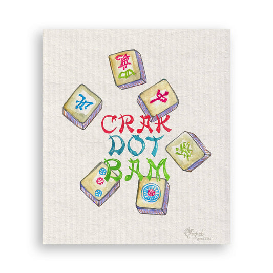 Colorful Mahjong Tiles Swedish Dishcloth
