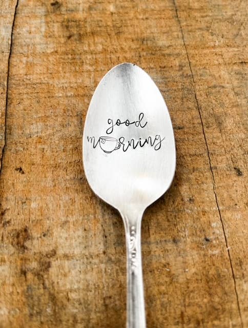 Good Morning Vintage Stamped Spoon