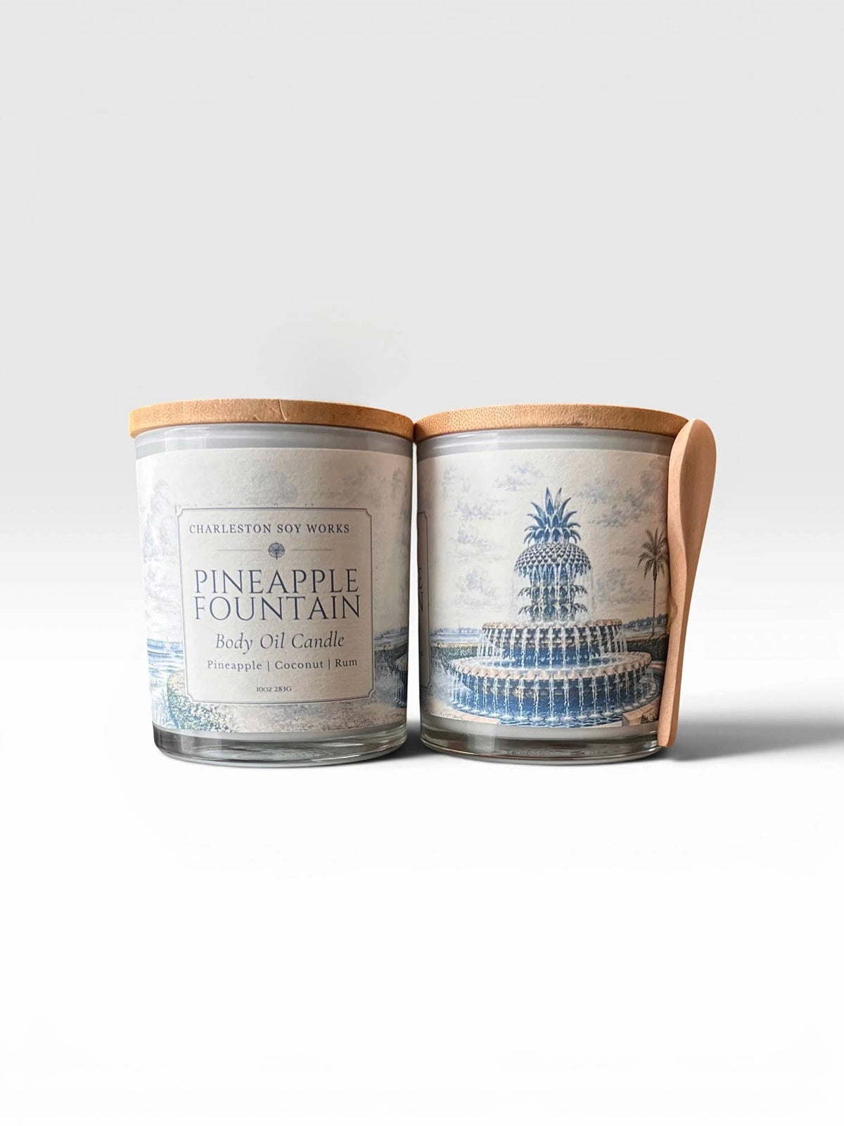 Pineapple Fountain — Charleston Illustrated Body Oil Candle