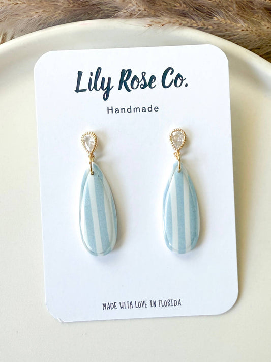 Blue Striped Earrings