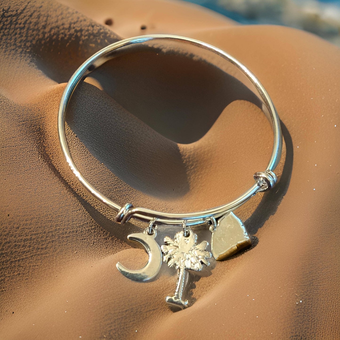 South Carolina Palmetto & Moon Charm Bracelet