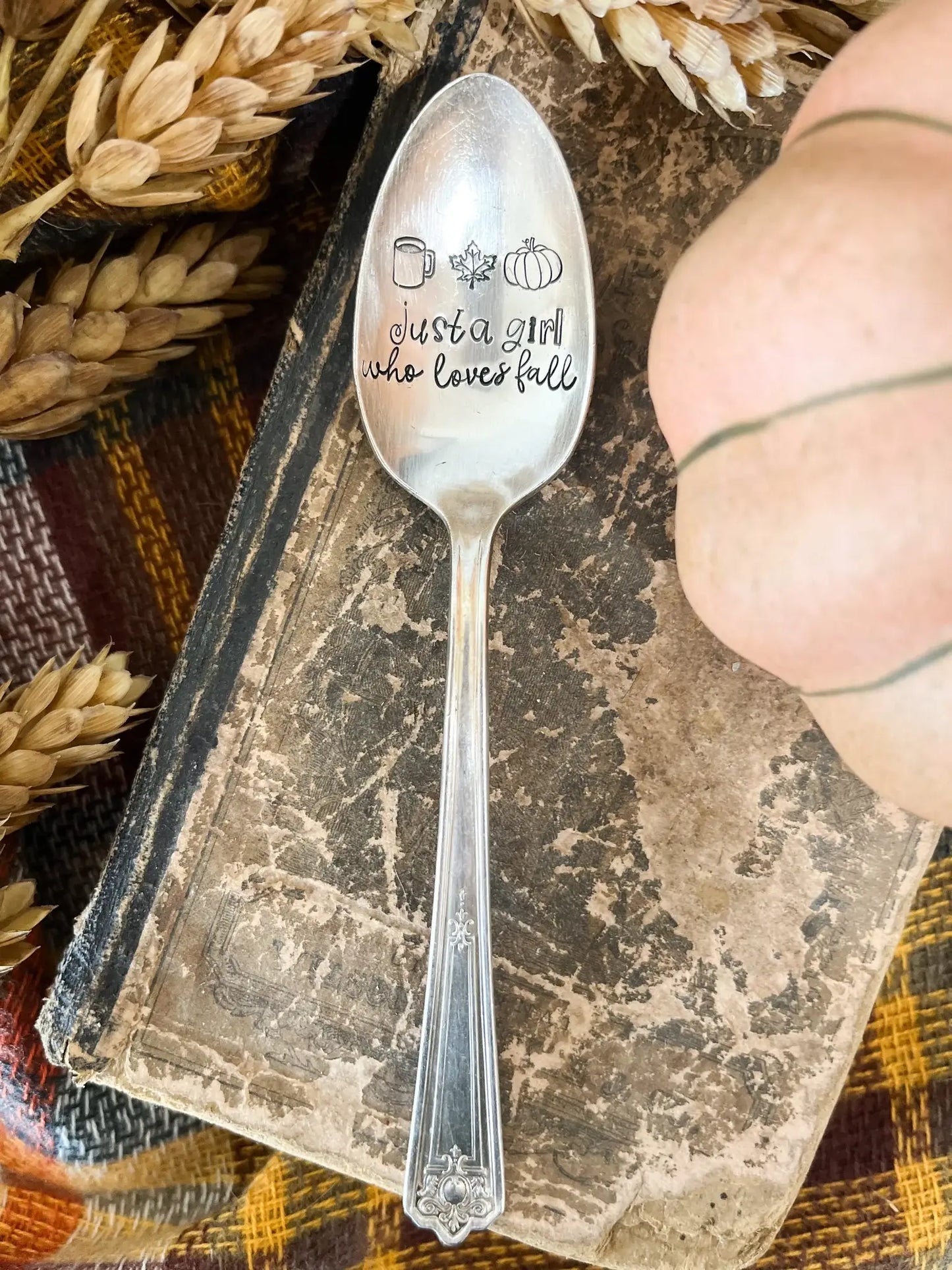 Just a Girl Who Loves Fall Vintage Stamped Spoon