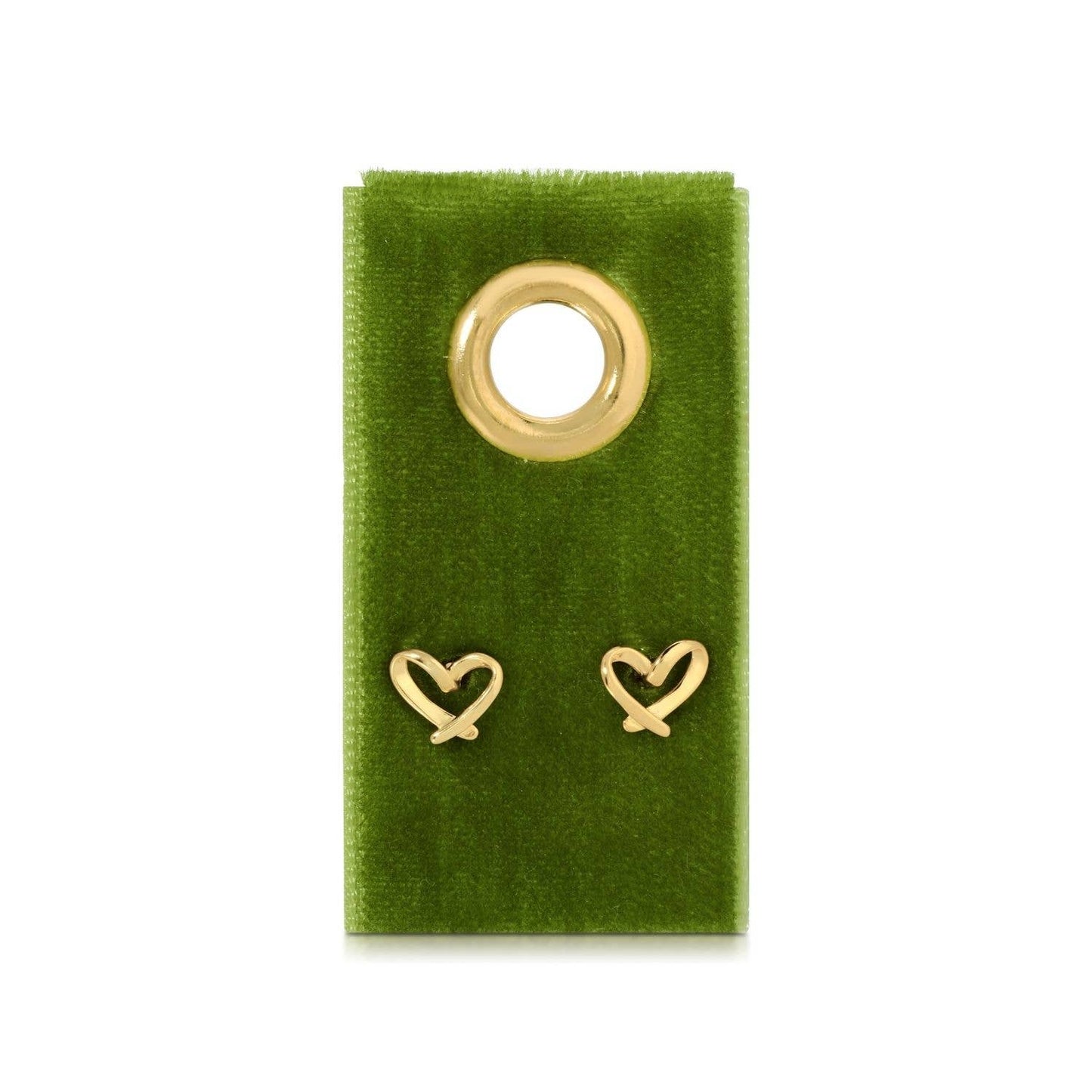 Free Form Heart Studs on Velvet Gift Tag