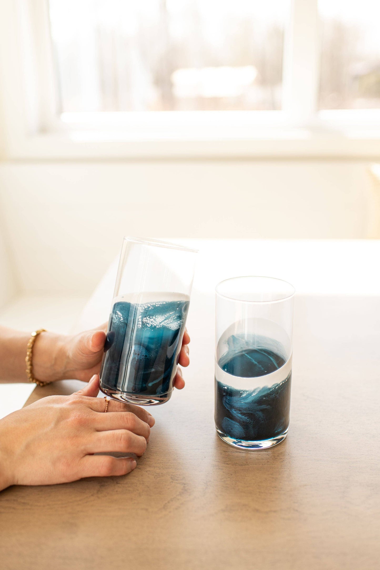 Resin Accented Highball Glasses