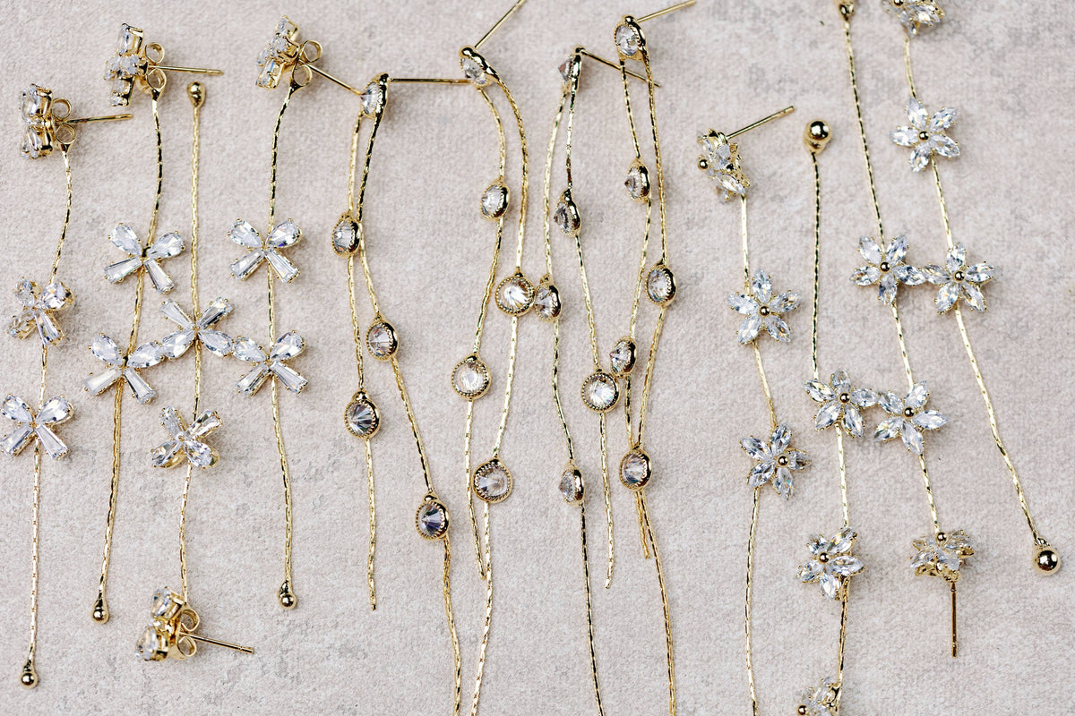 Gold and Crystal Minimalist Duster Drops