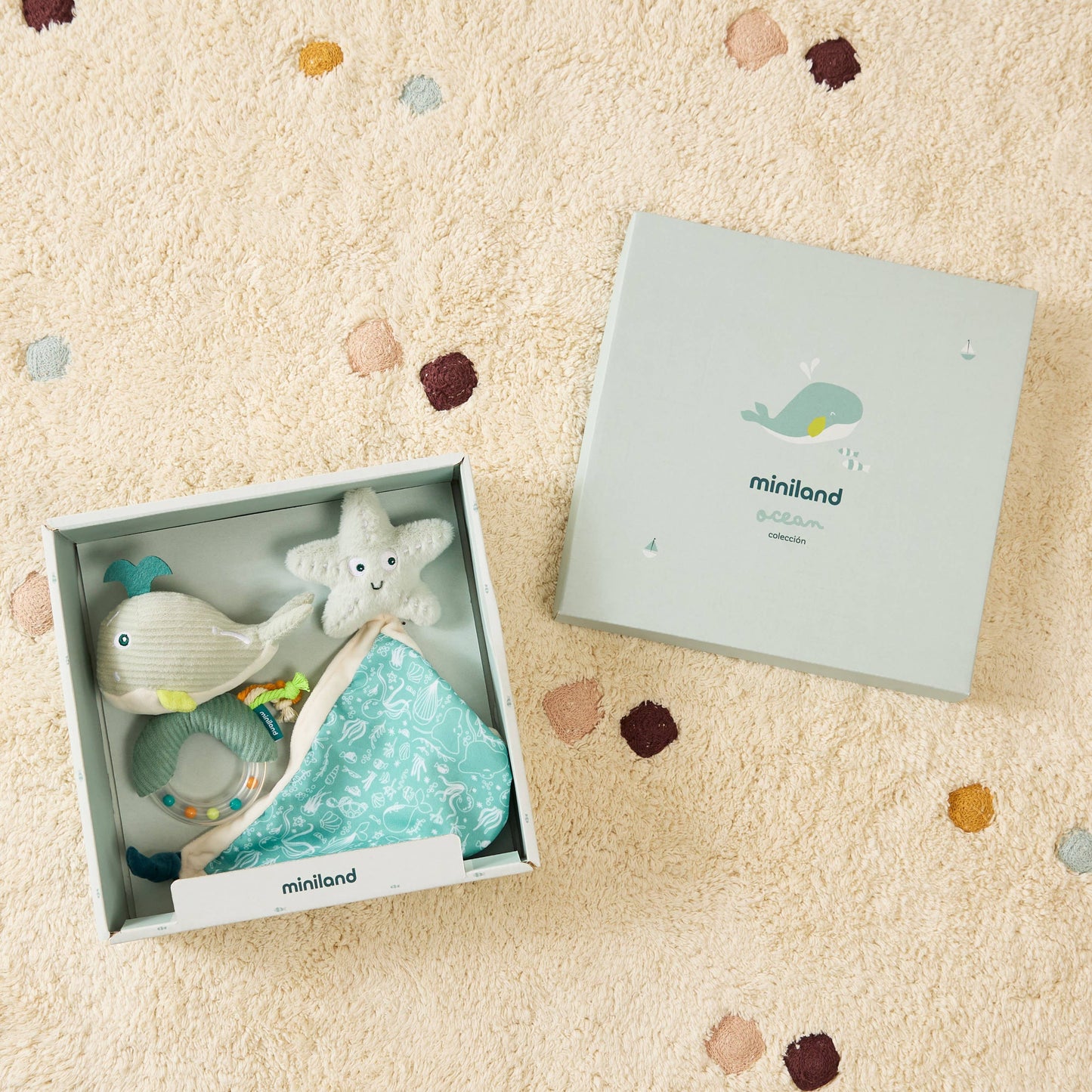Ocean Collection: 2pc Baby Gift Set - Rattle & Lovey