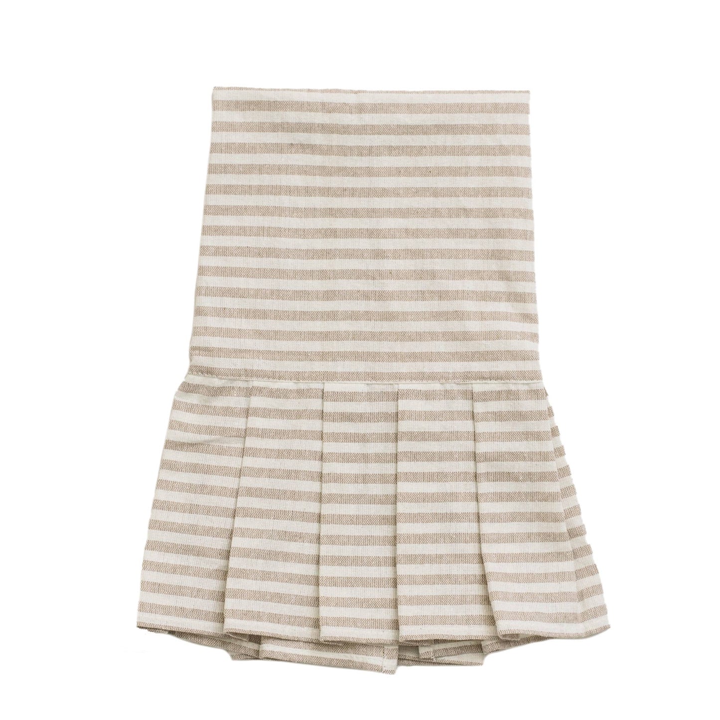 Striped Hand Towel with Ruffle, Tan