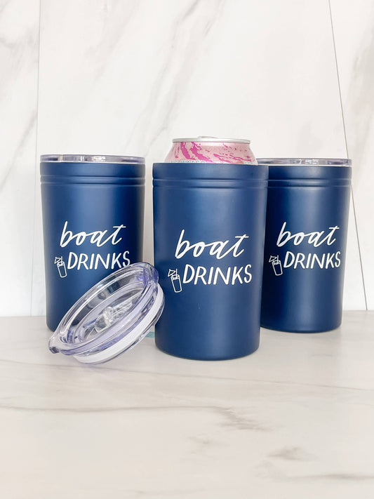 Boat Drinks Navy Tumbler and Insulated Koozie