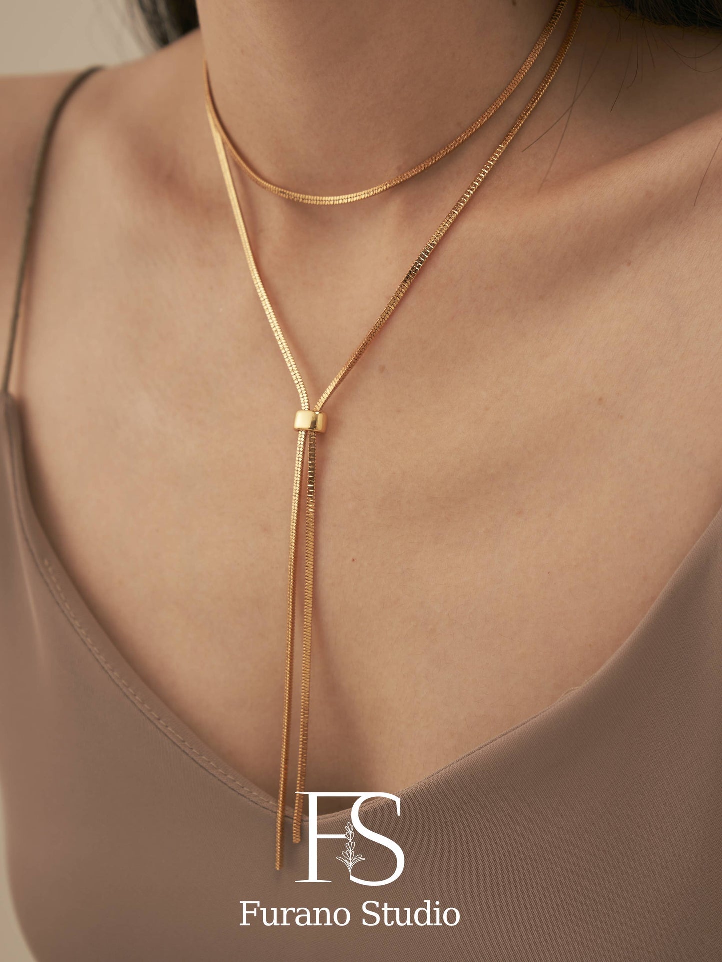 18K Gold Extra Long Chain Necklace