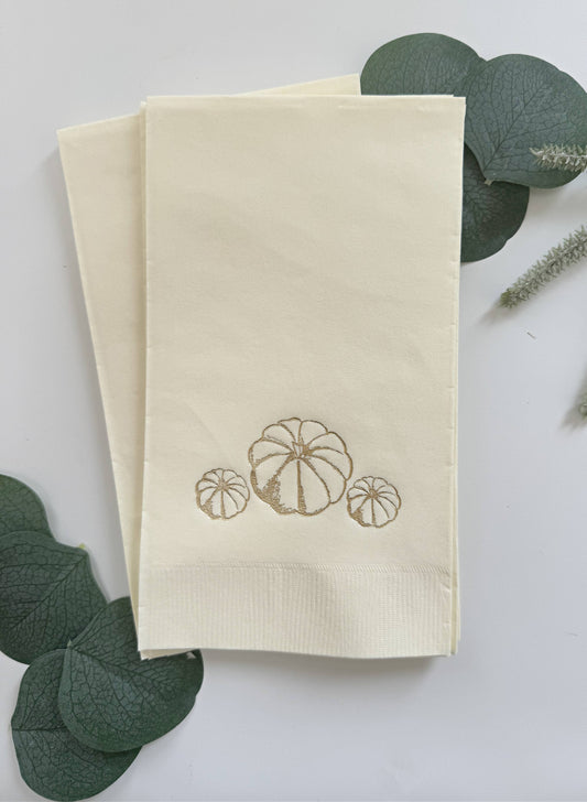 Cream Pumpkin - Fall Thanksgiving Dinner Napkins (Set 16)