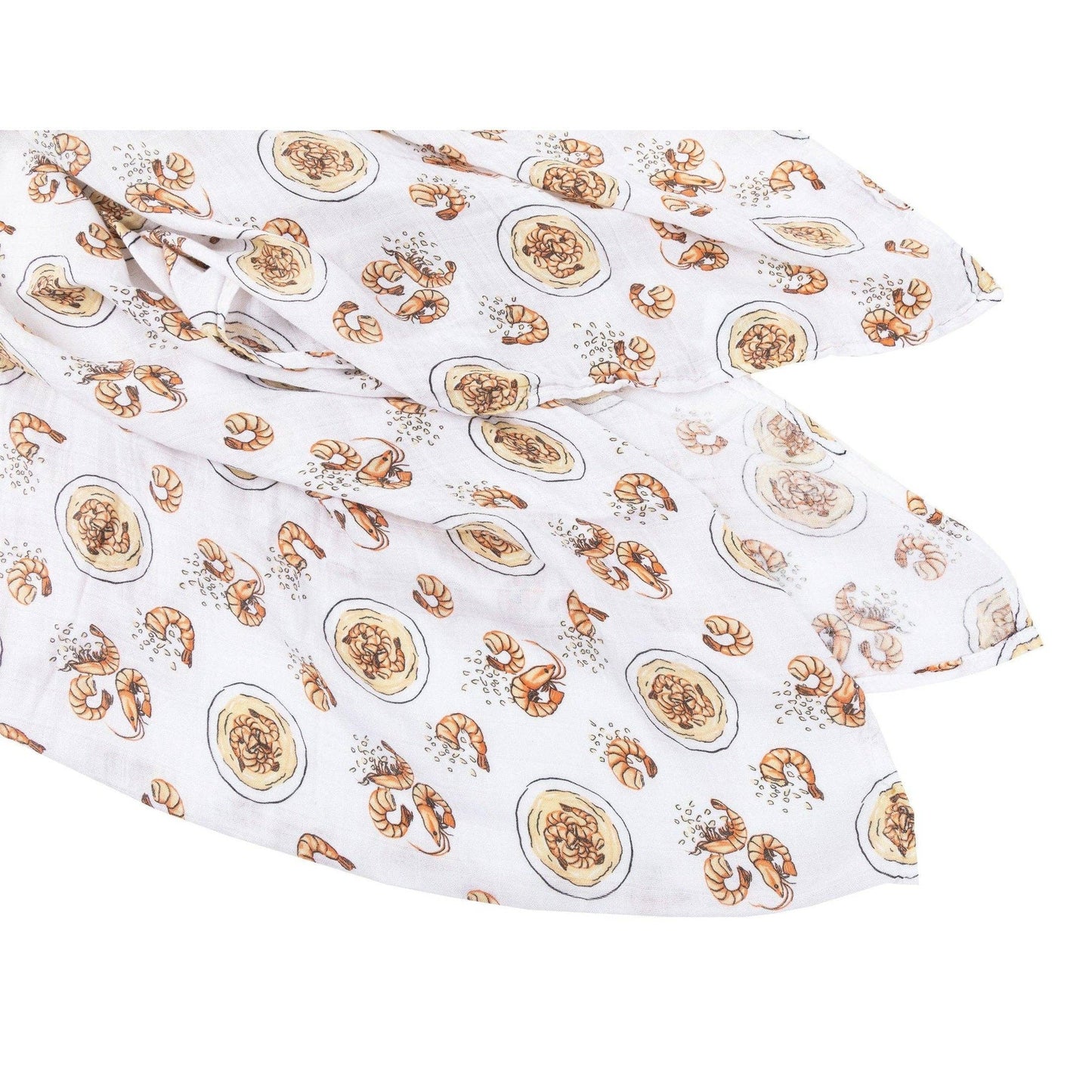 Shrimp and Grits Baby Muslin Swaddle Receiving Blanket Perfect Baby Shower Essential