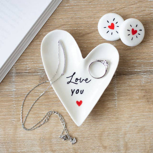 Love You Heart Shaped Valentine's Day Trinket Dish