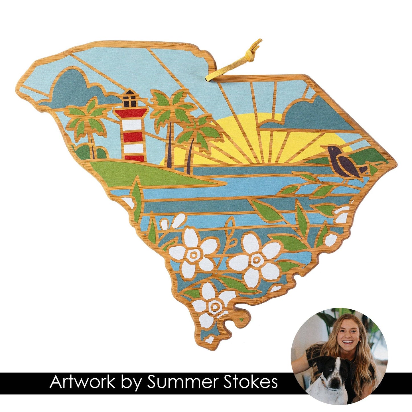 South Carolina Cutting Board with Artwork by Summer Stokes