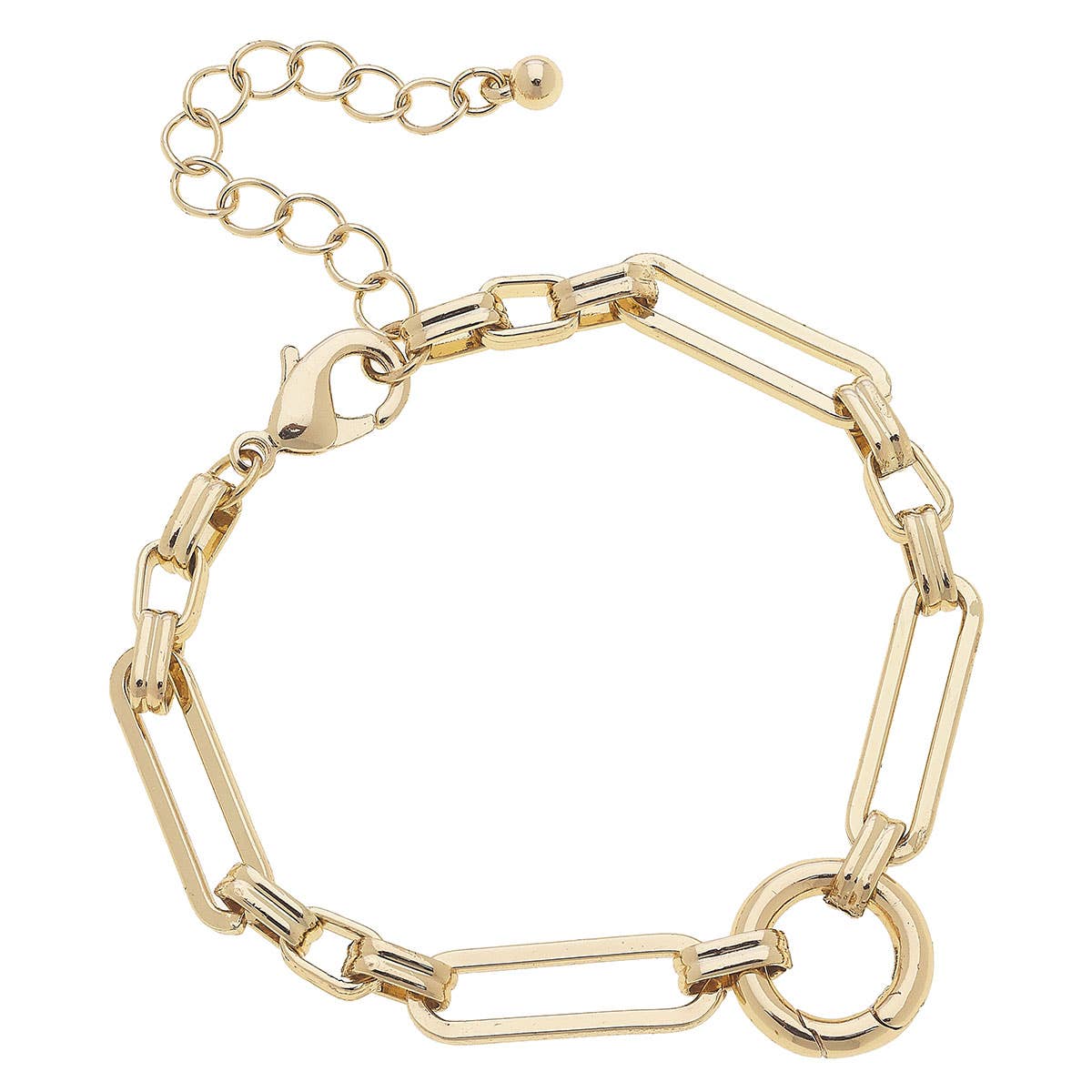 Bella Linked Charm Bracelet Base in Shiny Gold