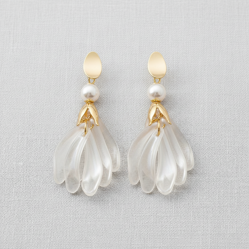 Vintage Pearl Tassel Silver Earrings