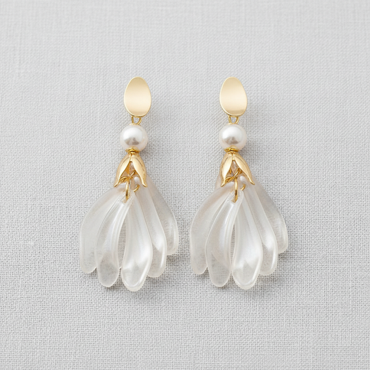 Vintage Pearl Tassel Silver Earrings