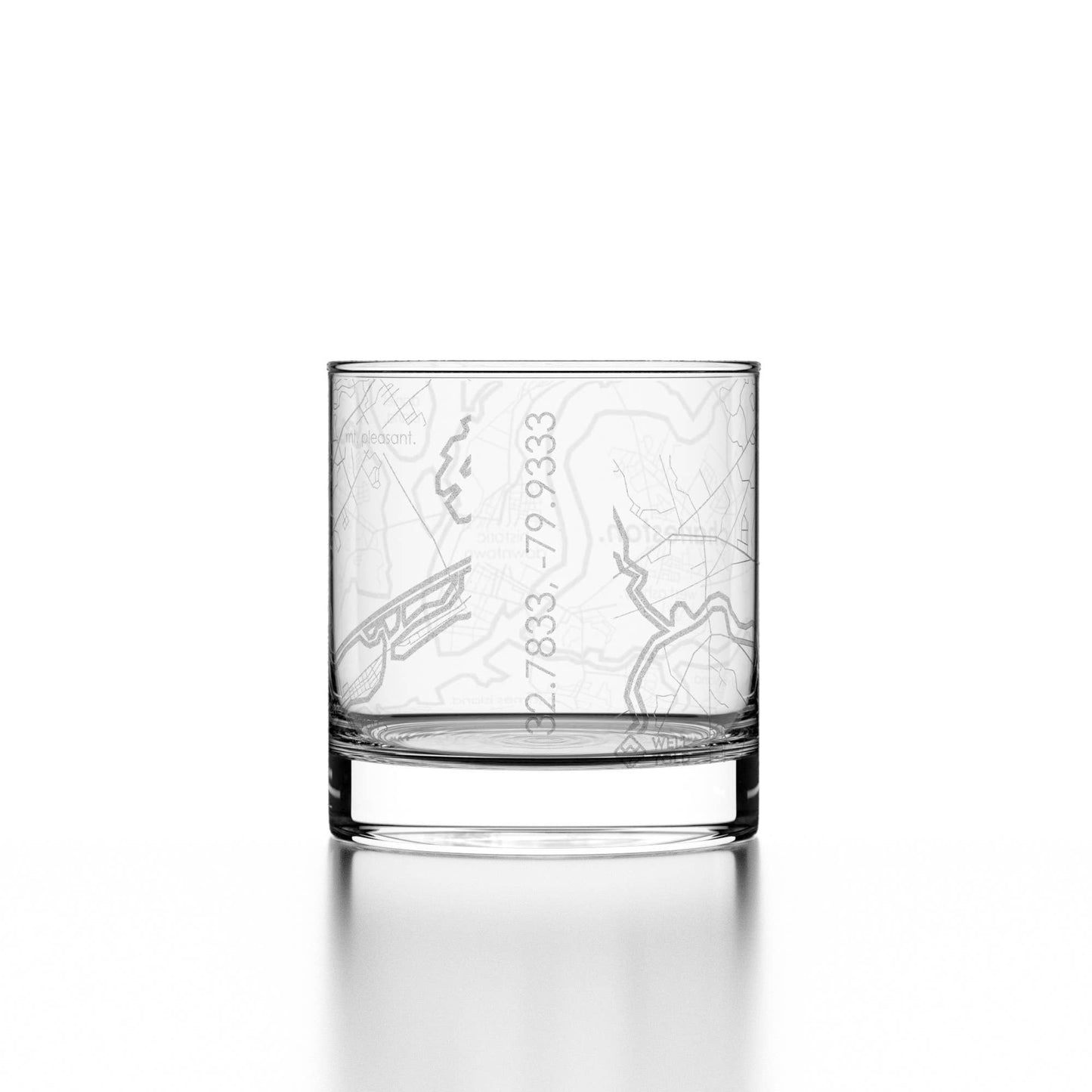 Charleston Map Rocks Whiskey Glass