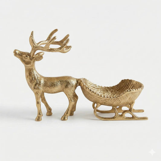 Gold Reindeer Nut Bowl