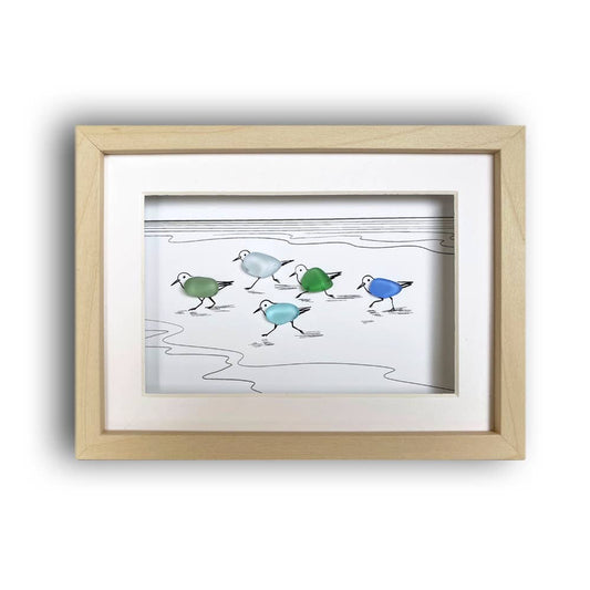 Sandpipers, Sea Glass ART