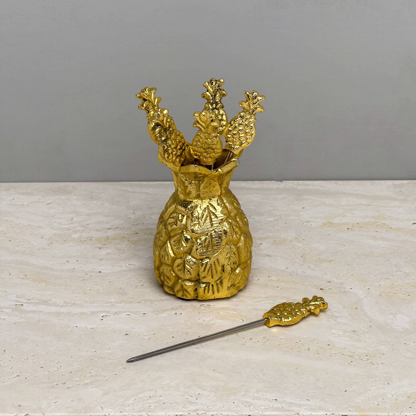 Alum Pineapple Picks Set of 6