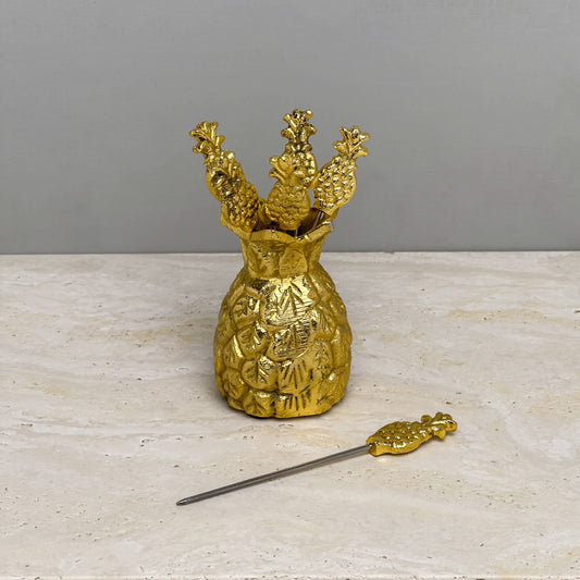 Alum Pineapple Picks Set of 6