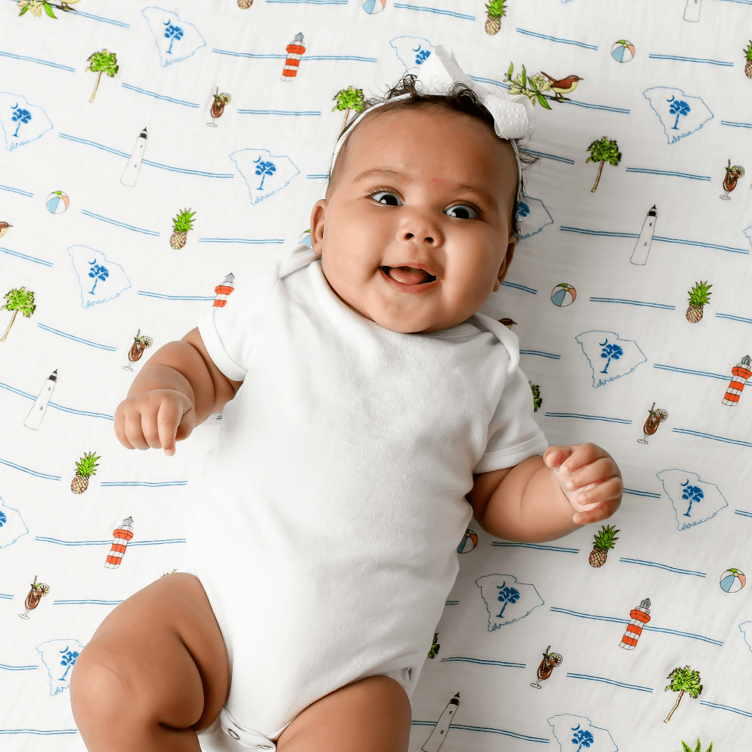 South Carolina Baby Muslin Swaddle Receiving Blanket Made to Grow with Your Little One