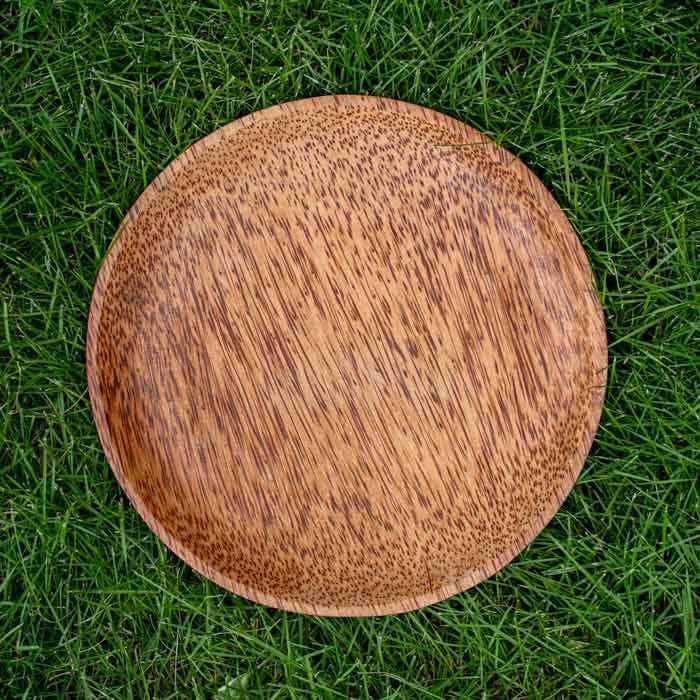 Round Coconut Wood Plate