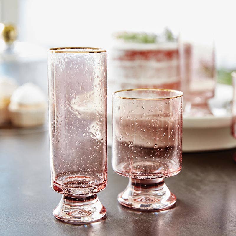 Gold Rimmed Glass - Blush - Old Fashioned