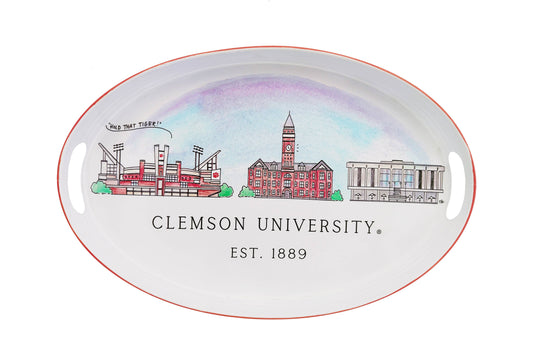 Clemson Skyline Oval Tray