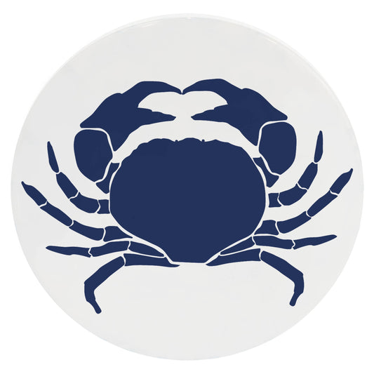 Navy Crabs 4" Round Ceramic Coasters