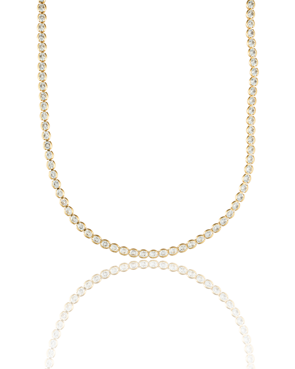 3mm Tennis Necklace Choker With Round Clear ~ Water Resistant
