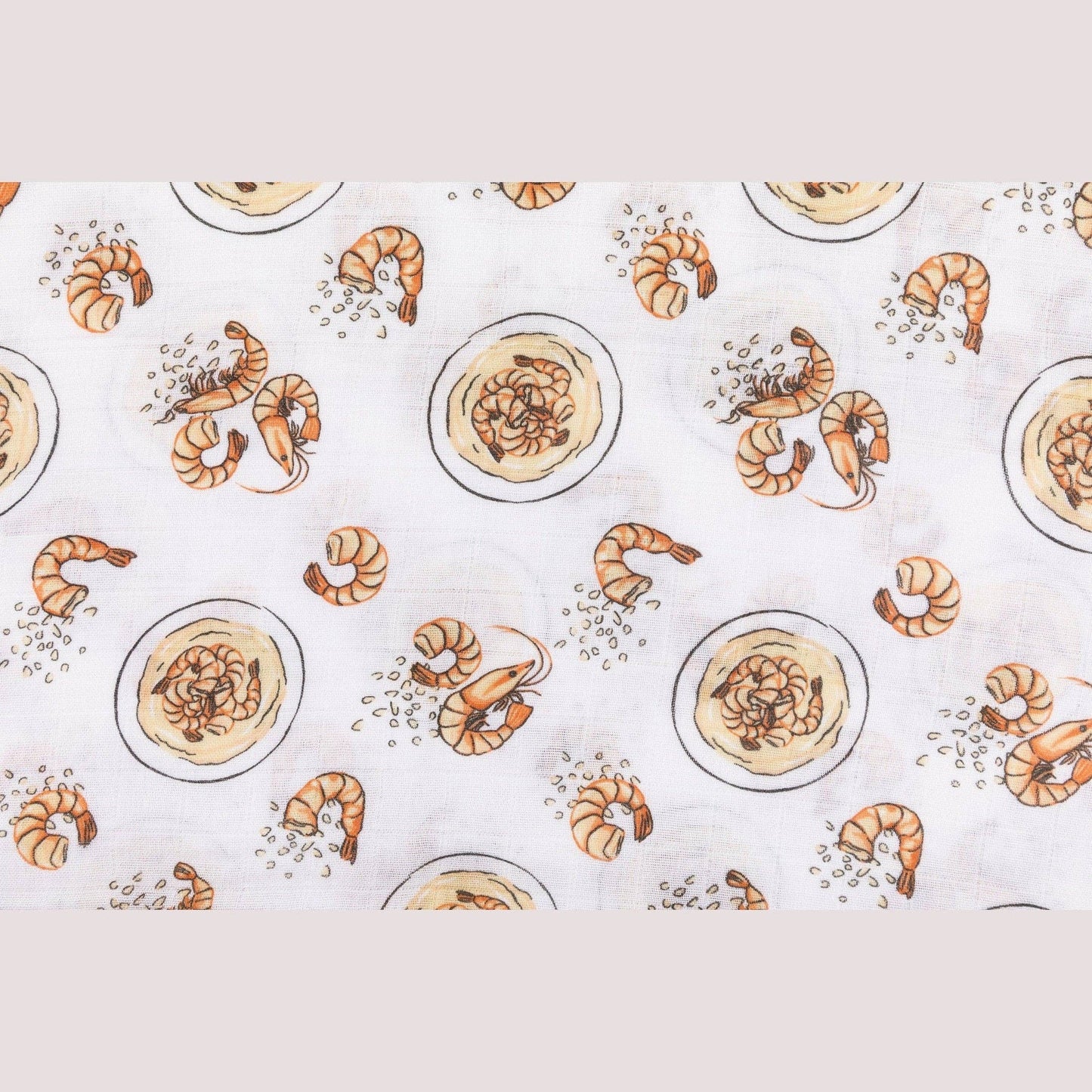 Shrimp and Grits Baby Muslin Swaddle Receiving Blanket Perfect Baby Shower Essential