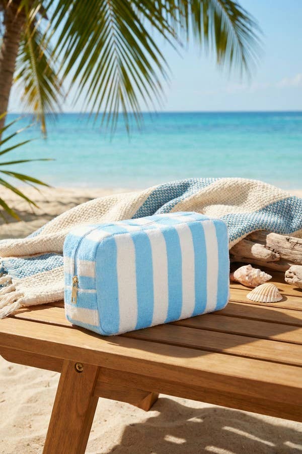 STRIPED TERRY POUCH