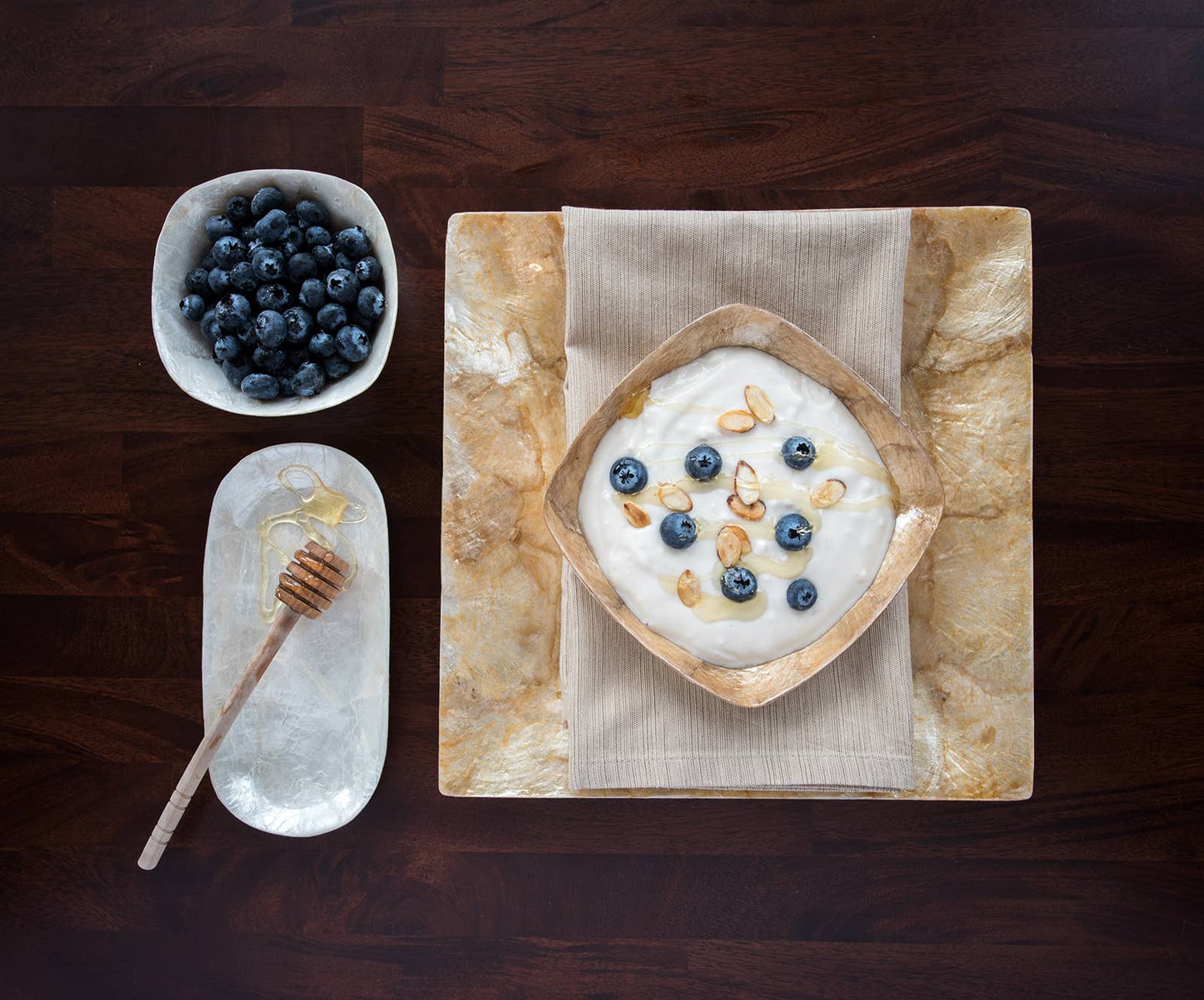 10" Square Serving Plate (Smoke Gold)