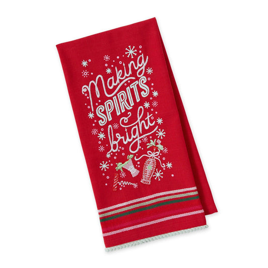 Spirits Bright Embellished Dishtowel